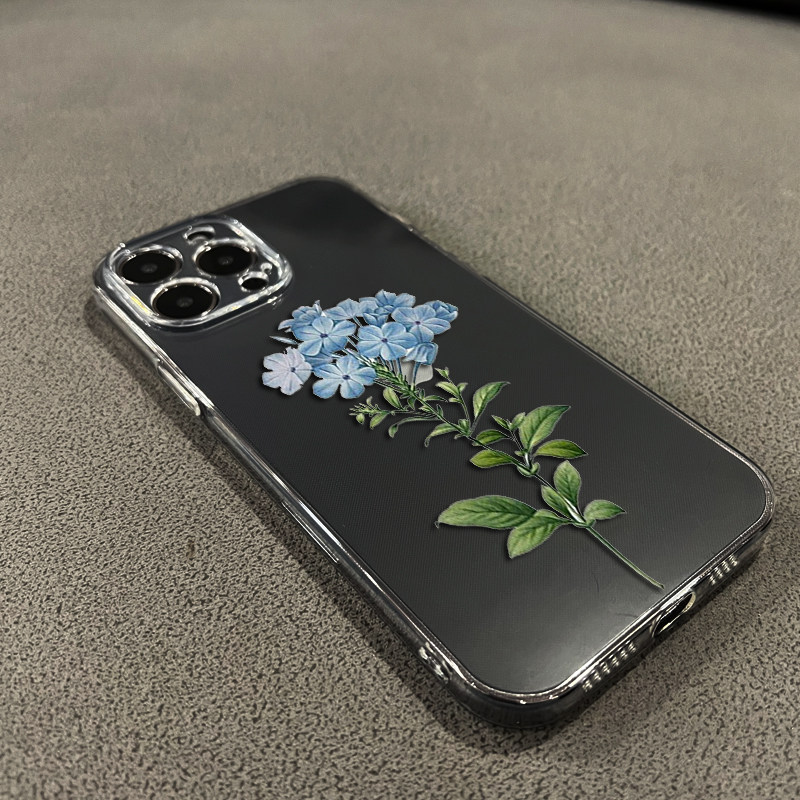 蓝雪花手机壳iPhone X苹果11透明硅胶se2/13pro防摔xsmax女6splus