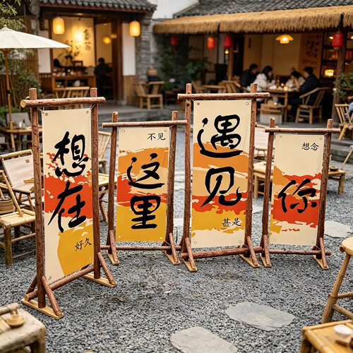 户外露营实木架派对草地婚礼拱门野营民宿广告门头架装饰杉木架
