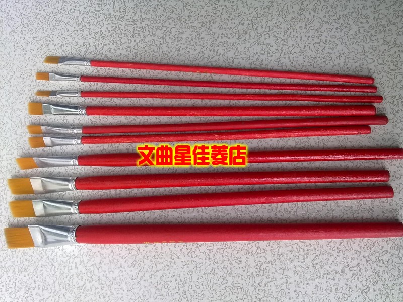 包邮油画笔1-12#/水粉水彩笔/丙烯笔/工业用笔/红杆尼龙画笔单支