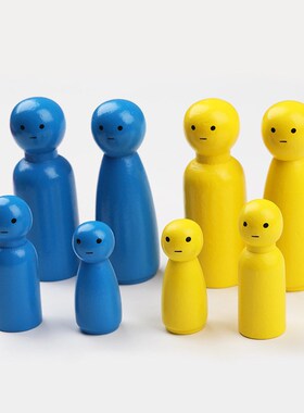 心理学人偶小物件家庭系统排列木偶摆件道具模型家排人偶木头娃娃