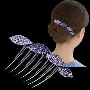 成人梳子式盘发插梳发饰压发发夹简约发卡后脑勺发插新款简单发梳