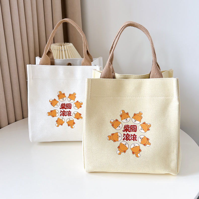上班饭盒手提袋2025新款包包女士手拎包便当包小号帆布包提包定制