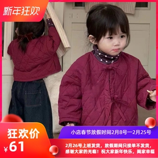 女童外套2026新款秋冬洋气甜美女孩日韩系夹棉上衣儿童棉服宝宝潮