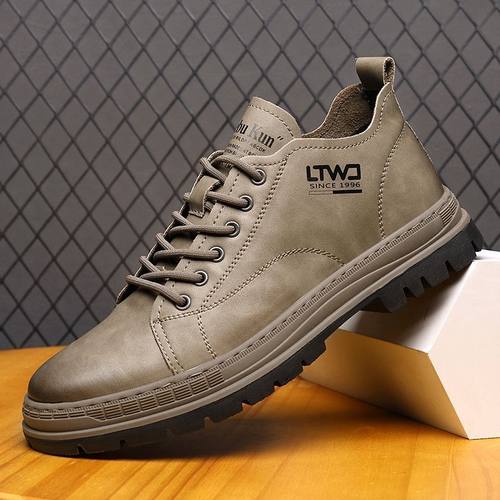 新款时尚男鞋牛休闲男靴复古牛皮高帮皮鞋工装百搭马丁靴马丁靴男