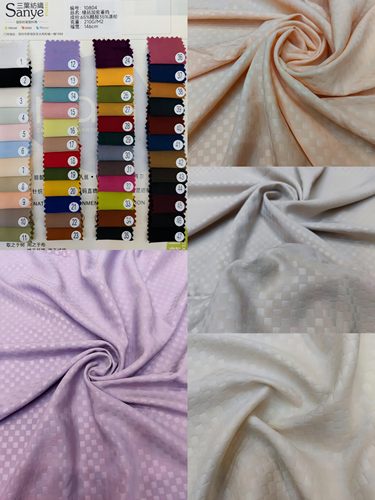 本季新款棋盘格压花面料三葉醋酸