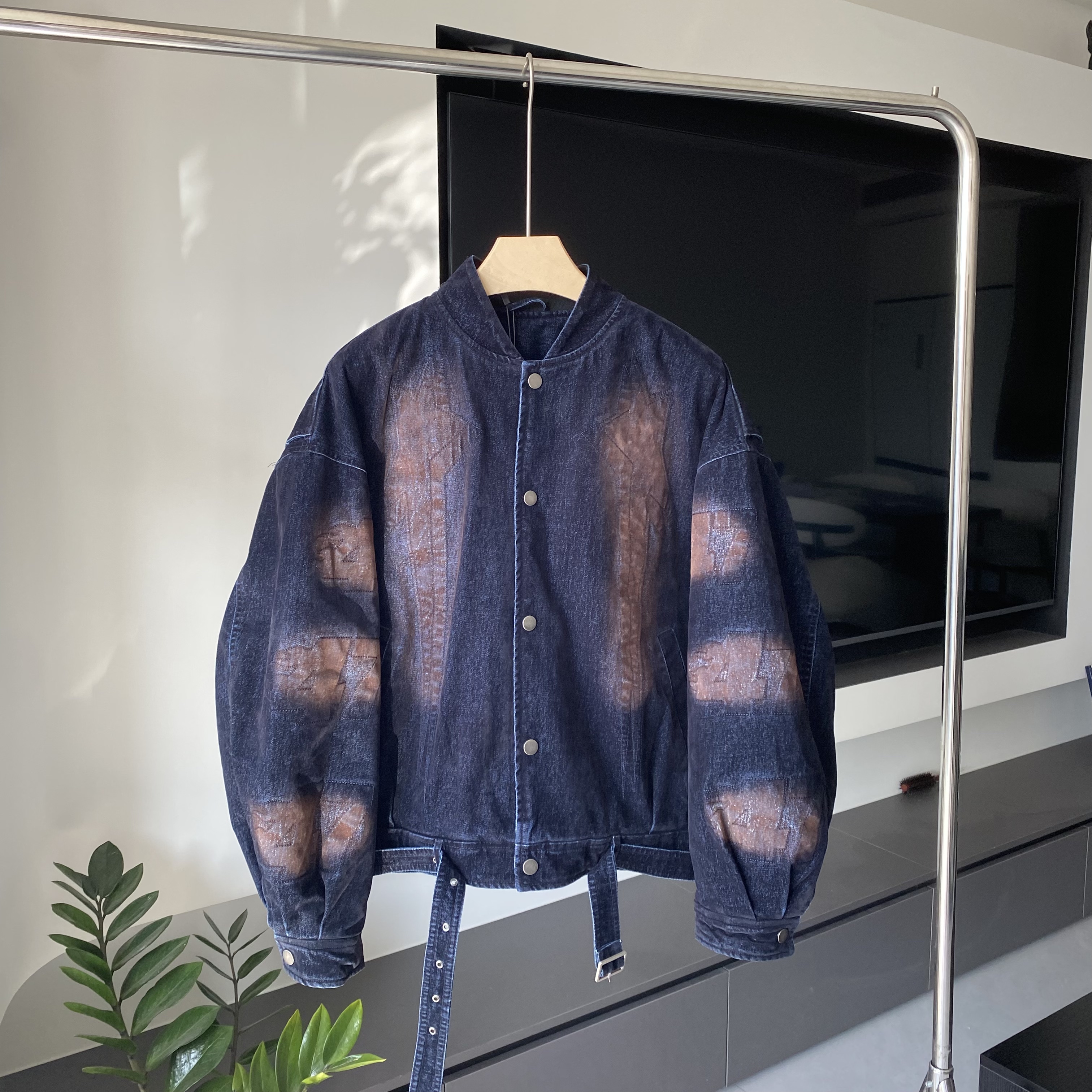 潮牌高街秋冬韩系复古水洗加棉棒球服男美式休闲宽松青年潮牌棉服