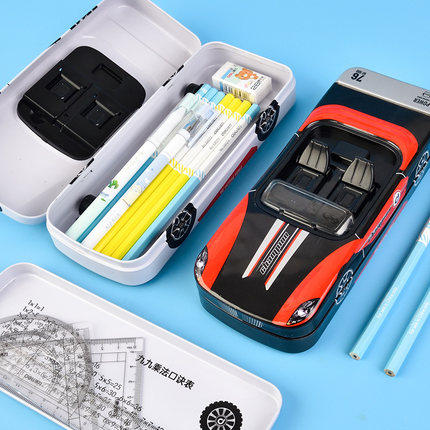 得力多功能大容量幼儿园文具盒
