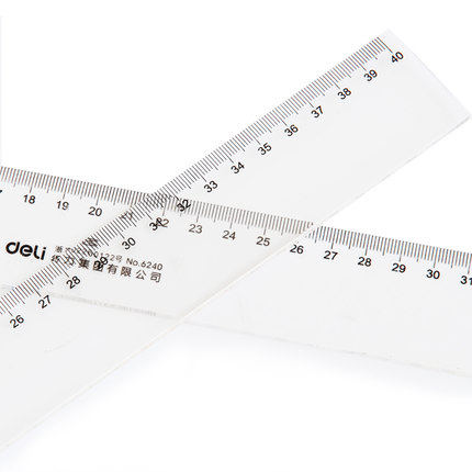 得力6240直尺加厚塑料40cm厘米学生测量工具创意多功能绘图批发