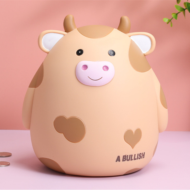 大号卡通生肖牛牛儿童储蓄罐只进不出存钱罐可取防摔创意生日礼物