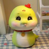 2025生肖蛇年吉祥物桌面小摆件办公室工位装 饰公仔新年本命年礼物