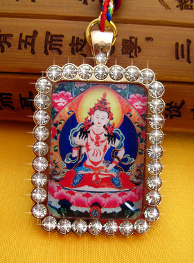 镶钻金刚萨埵佛牌结缘挂件吊坠