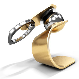 磁吸指环扣 A01手机支架 车载桌面懒人便携式 简易铝合金多功能环扣 A01 宜客莱 金色 ECOLA