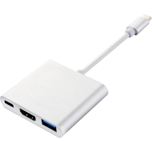 宜客莱（ECOLA）多功能拓展坞TYPE-C转USB分线器/HDMI/PD充电三合一 CB-A051SV 银色