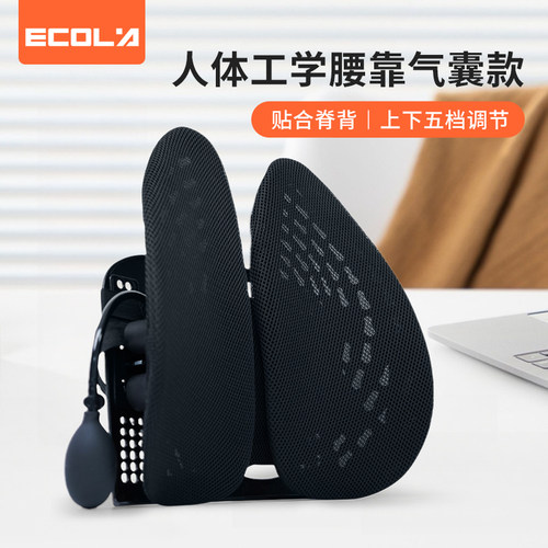 宜客莱(ECOLA)P13 黑色 双叶人体工学腰靠