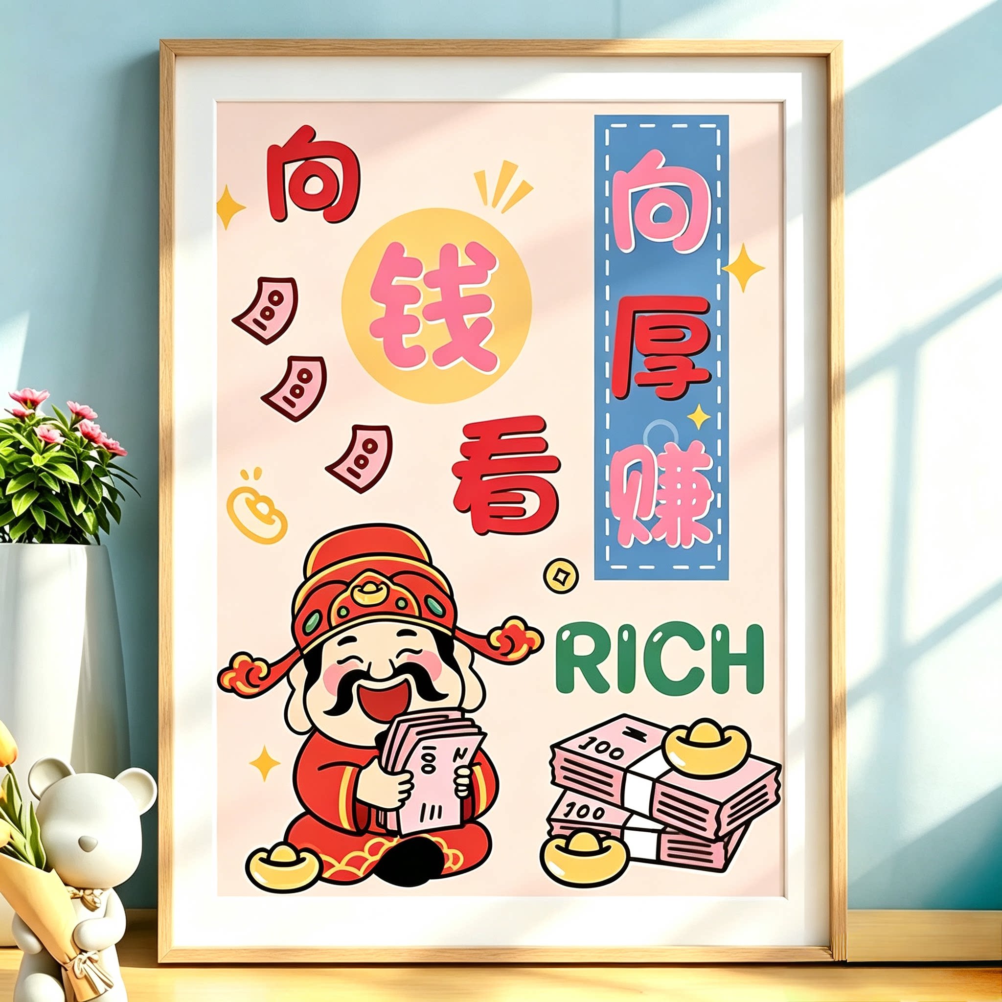 马年向前看钱十字绣2026新款小件客厅餐厅公司手工满绣高端大气