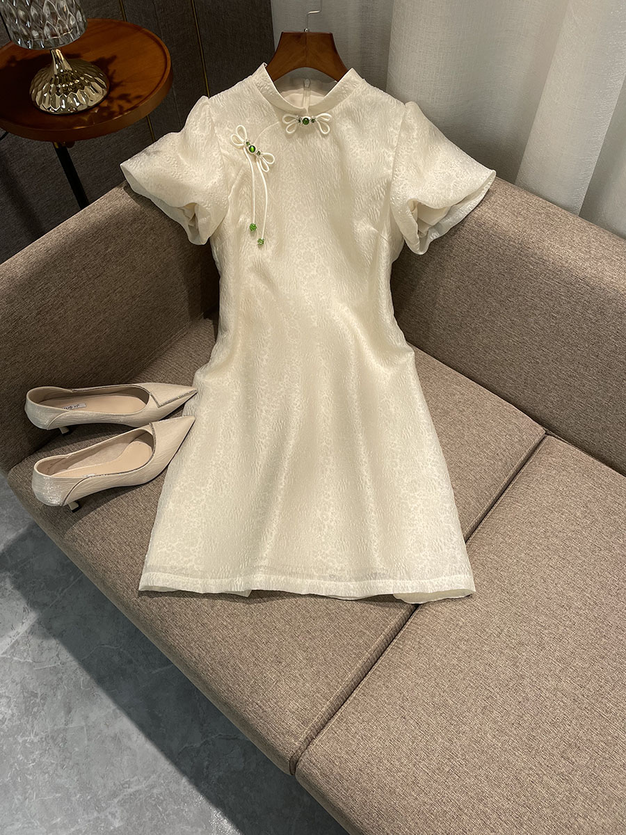 中式提花旗袍连衣裙包邮