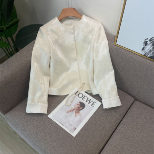 AURORA新中式国风刺绣外套女2025秋季新款高级感重工百搭圆领上衣