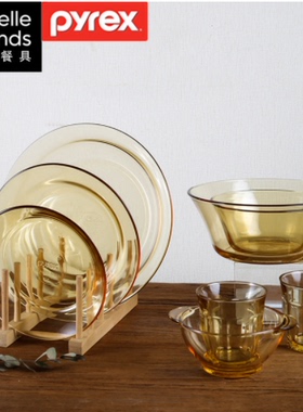 美国康宁pyrex康宁碗玻璃餐具 家用耐热饭碗深碟浅碟套装正品散装
