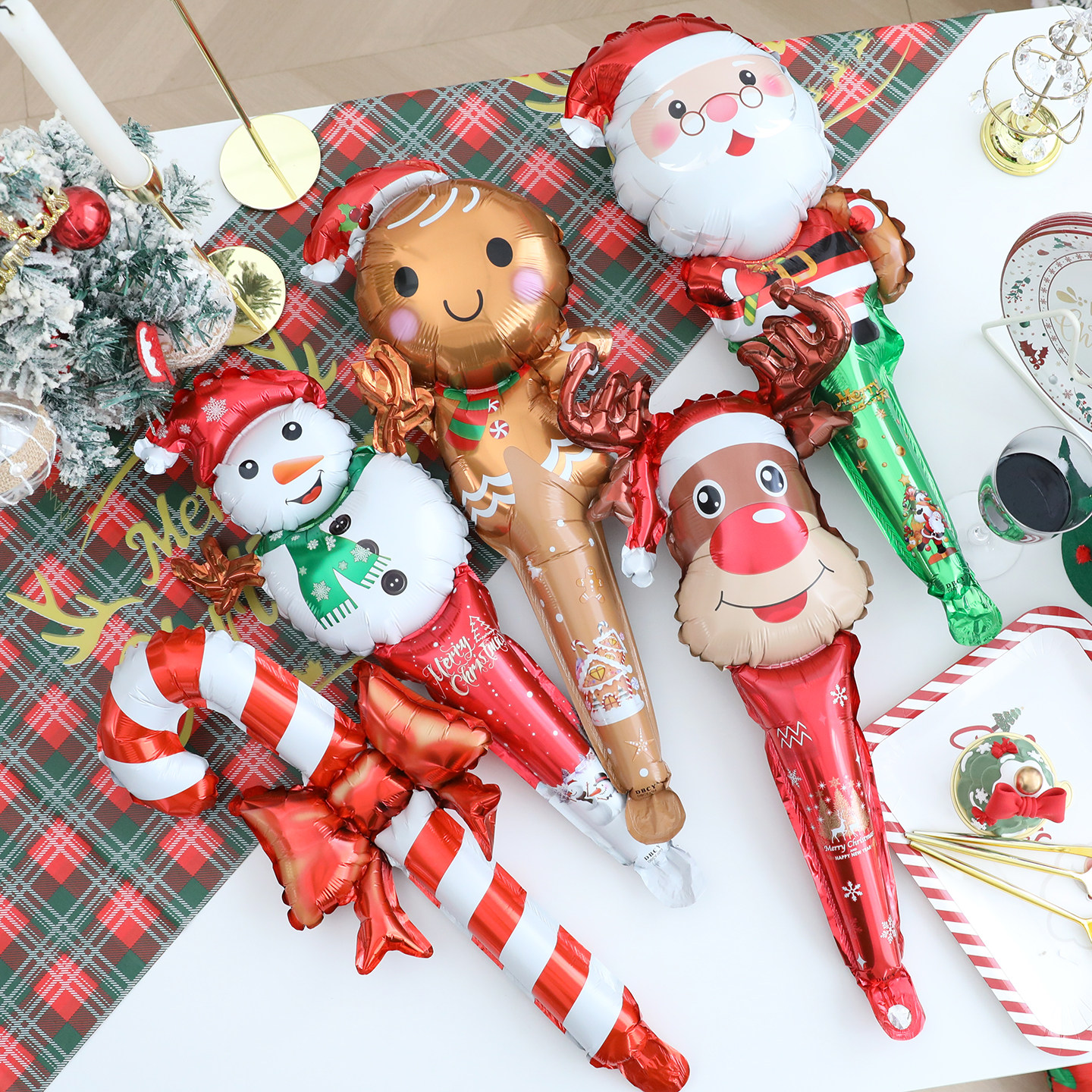 圣诞节装饰圣诞手持棒气球派对