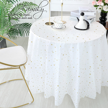 生日装饰品一次性圆形桌布结婚喜宴宝宝周岁派对布置婚庆甜品台布