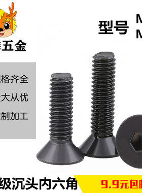 8.8级沉头内六角平锥头平杯螺丝钉M22M24*60x70x80x90x100x120150