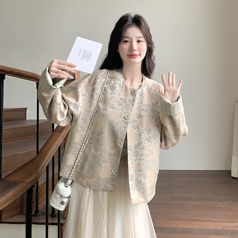 秋款现货风提花皮衣两面穿外套8806-P175-K238,女装短外套,2C207