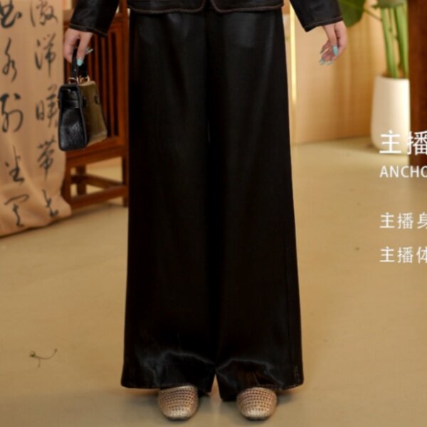 时尚百搭100桑蚕丝重缎裤子