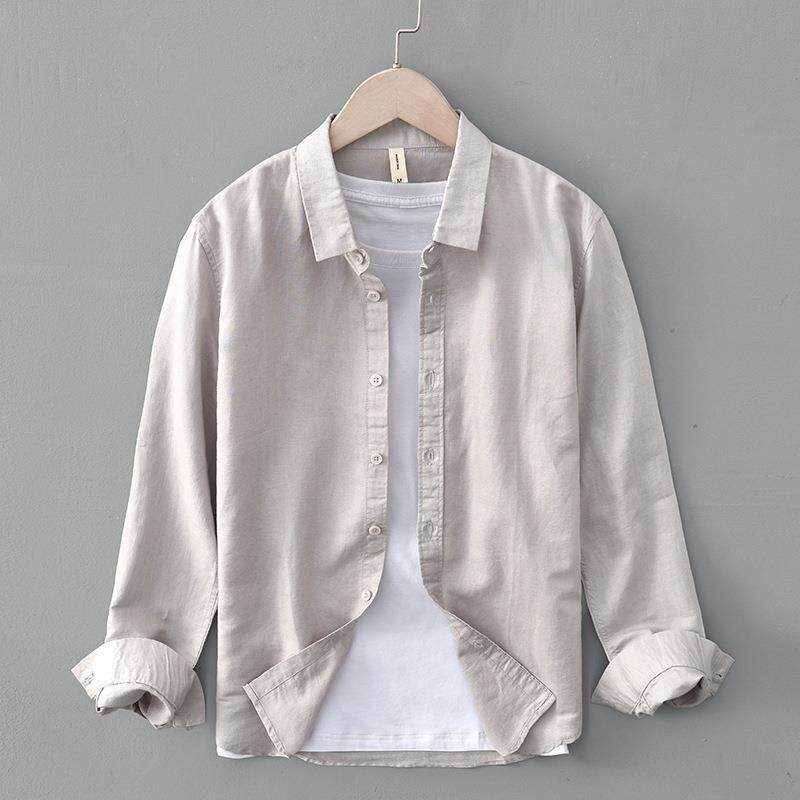春夏季复古绿色亚麻衬衫男长袖文艺休闲薄款衬衣青年透气棉麻上衣,运动服/休闲服装,运动茄克/外套,淘宝优惠券,粉丝福利购,淘宝优惠卷
