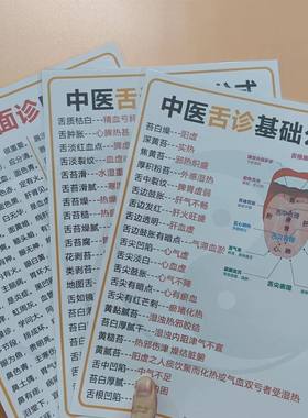 中医诊断基础公式+舌诊+手诊+面诊学习知识入门理论挂图/认知卡
