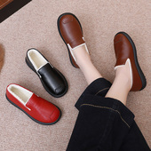 棉拖鞋 妈妈拖鞋 女棉鞋 居家厚底保暖pu面防水中老年拖鞋 室内外冬季