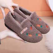 冬季 中老年妈妈保暖室内外棉拖鞋 女棉加绒毛毛鞋 防滑加厚豆豆棉鞋