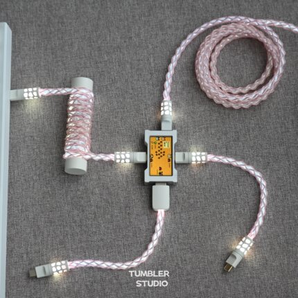 hm hub航插线通体发光键盘线磁轴8K航插线CC短线集线器短线
