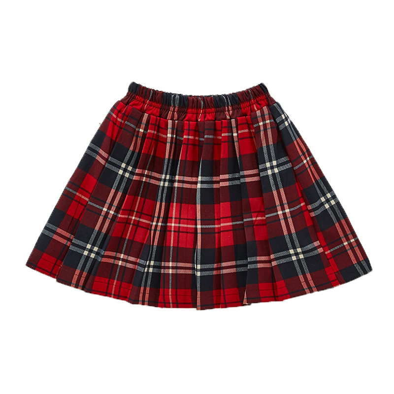 童狮校服英伦女童裙子红格子短裙