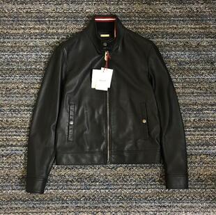 国内现货 BALLY/百利 意产2830美金黑色NAPPA羔羊皮立领皮衣夹克