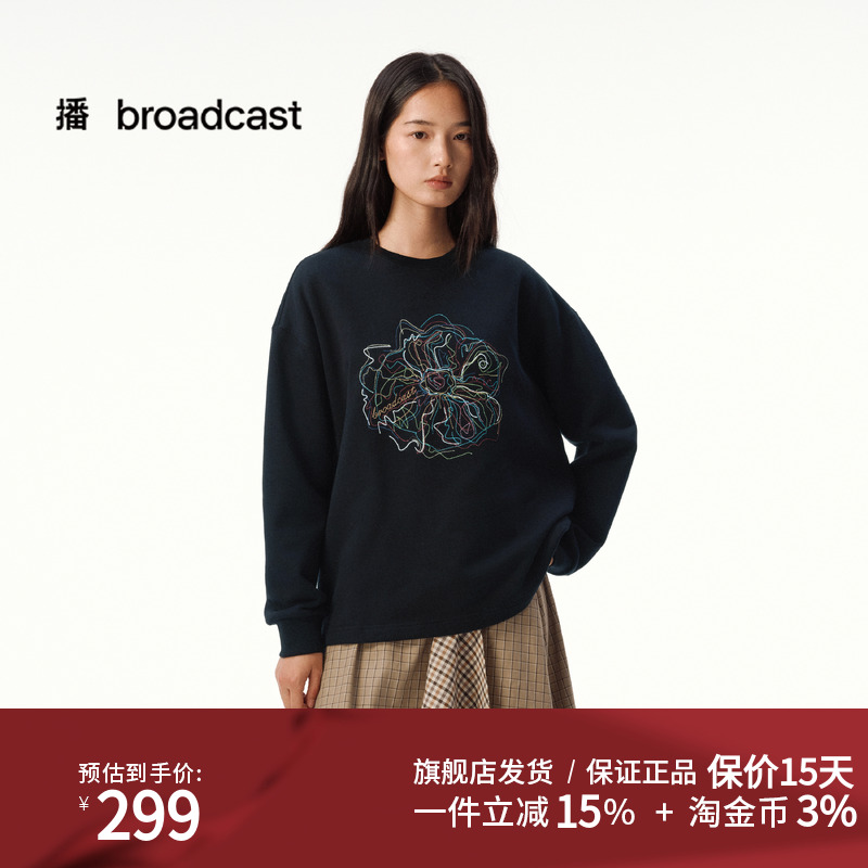 播休闲百搭韩系圆领卫衣女25秋冬新款漂亮减龄上衣DDS4VD5292