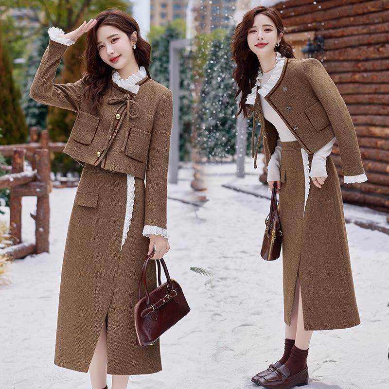 小香风外套两件套半身裙高级感2025春秋新款女装高腰显瘦气质上衣,女装/女士精品,时尚套装,淘宝优惠券,粉丝福利购,淘宝优惠卷