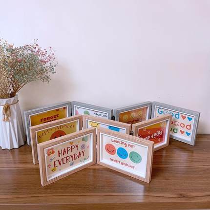 横版折叠相框两联三联四联6寸7寸照片diy装裱文艺风艺术画框摆台