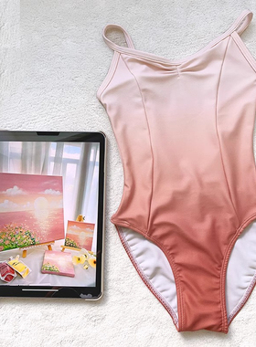 渐变色儿童舞蹈服女练功服芭蕾舞蹈服青青之舞高胯体服艺考体操服