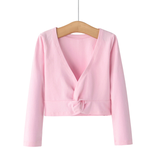 儿童舞蹈服装女童长袖小披肩纯棉拉丁舞秋冬舞蹈外套练功服表演服