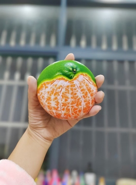 手绘石头画仿真水果立体感橘子创意摆件私人定制生日礼物装饰品