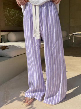 TZCO 25夏「紫色亚麻裤」法国进口高端亚麻夏日舒适神裤休闲裤