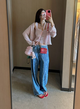 TZCO 24秋「中蓝logo牛仔裤」休闲阔版轻松舒适浅蓝万搭牛仔神裤