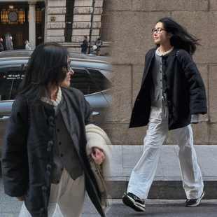 TZCO「中式拜年服」100%真丝双宫失序感黑色长期主义中式老钱外套