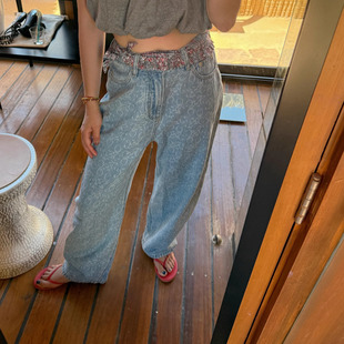 TZCO 」舒适全棉原创印花百搭水洗蓝松弛感 25夏「Logo印花牛仔裤