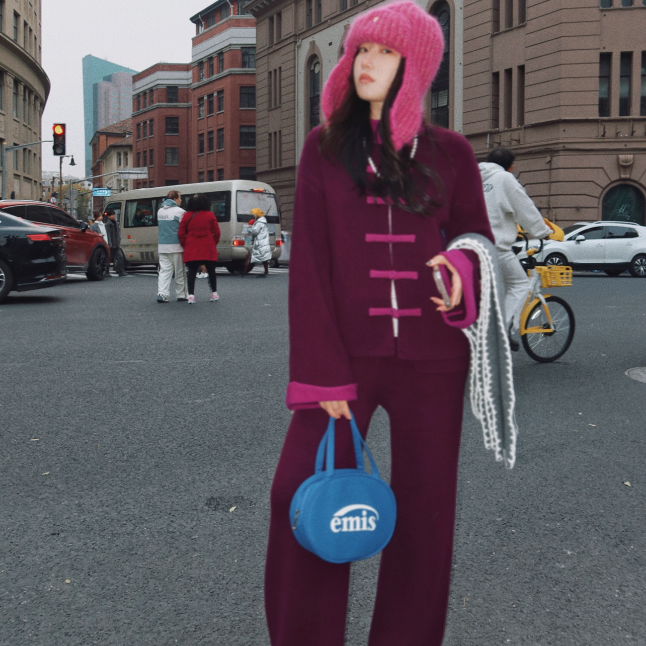 TZCO 大红大紫原创新中式拜年服康赛妮30%山羊绒针织套装