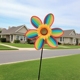 30cm双层七彩亮片向日葵大风车庭院装 扮庭院风车摆摊