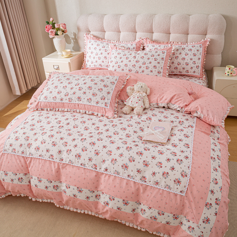 韩版田园花边4件套四件套全棉纯棉公主风被套床单床上用品特价