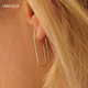 曲别针耳环纯银耳钉欧美冷淡风耳环ins个性 简约14K包金酷帅耳钉