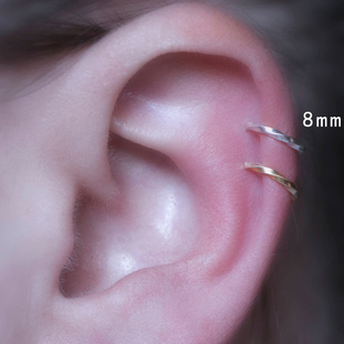 纯银耳骨环螺旋小耳圈精致高级感两个耳洞合适的双耳洞高位耳钉