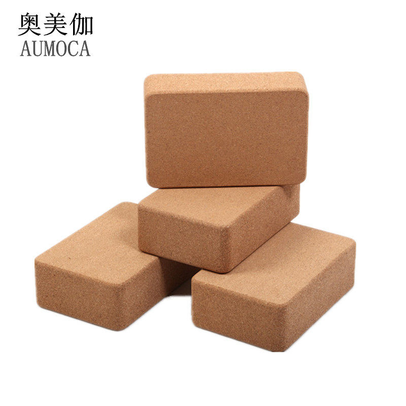 软木瑜伽砖 高密度瑜伽木砖瑜伽辅助砖块 瑜伽块定制 瑜珈砖